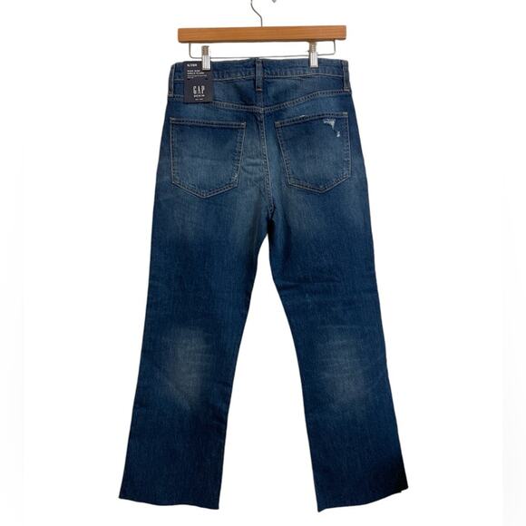 NWT Gap High Rise Ankle Flare Jeans Size 6 Medium Indigo - Picture 2 of 6